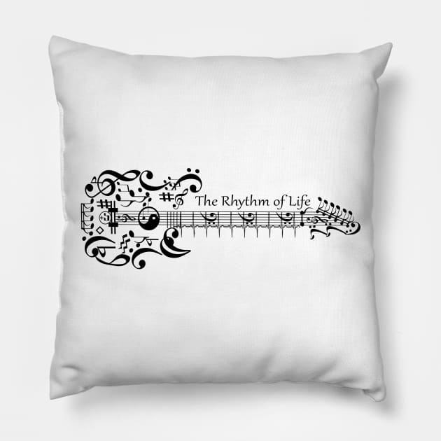 Guitar is the Rhythm of Life Pillow by Saleire