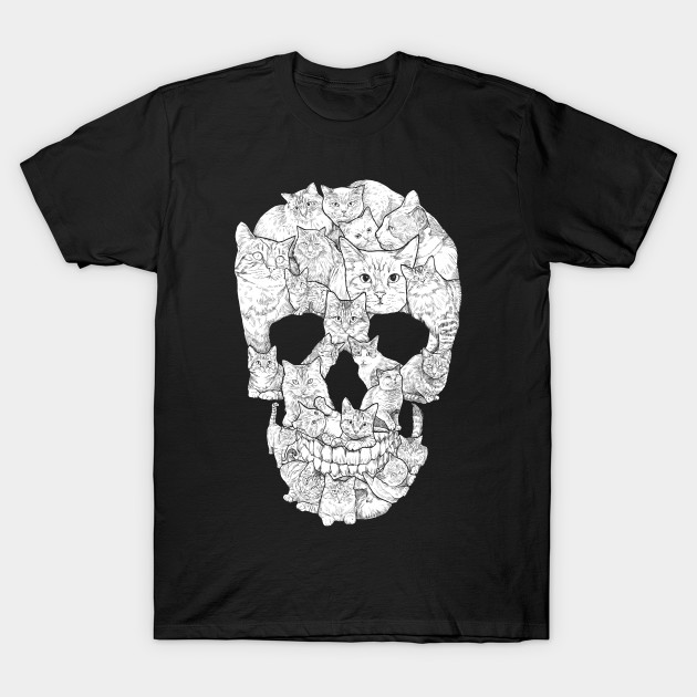 Cat Skull Halloween T Shirt Teepublic