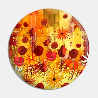 Abstract Poppies Pin