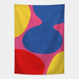 Retro Colorful Abstract Shapes Tapestry