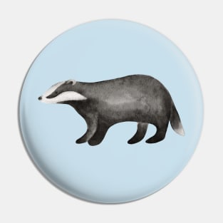 Handpainted watercolor sneaky funny forest baby badger Pin