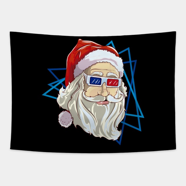 cool santa 3d Tapestry by PaperHead