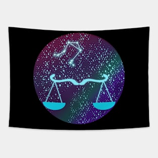 Libra Zodiac Sign with Constellation Tapestry