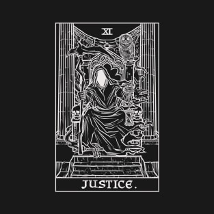 Justice Tarot Card Tapestry Grim Reaper Halloween T-Shirt