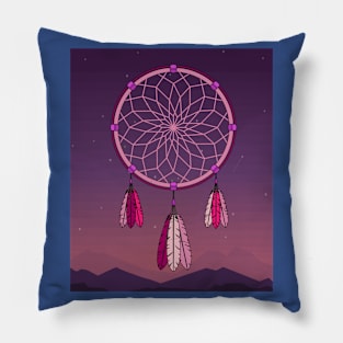 Spiritual Colorful Dream Catcher Feather Pillow