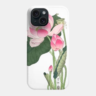 Blooming lotus flowers Japanese artwork Phone Case