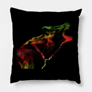 Wolf Watercolor Pillow