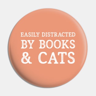 easily distracted by cats and books, summer top, kitten lover Pin