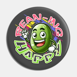 Bean-ing happy: a green bean in cheerful colors Pin