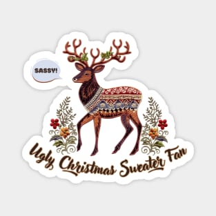 Sassy Christmas Deer Magnet