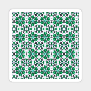 Green Heart Flowers pattern Magnet