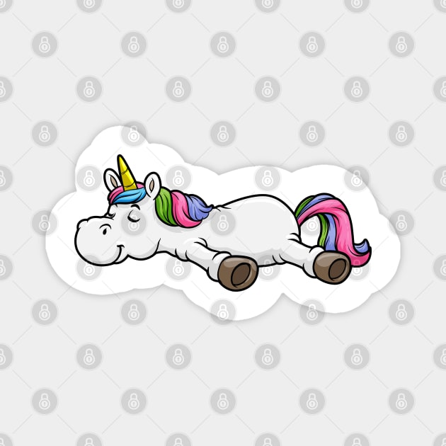 Tired unicorn is sleeping Magnet by Markus Schnabel