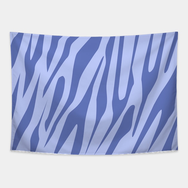 Blue Tones Tiger Seamless Pattern Tapestry by DesignWood Atelier