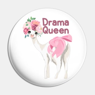 Cute Llama Lovers Design - Drama Queen Pin