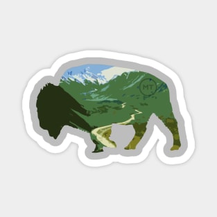 Montana Bison Nature Silhouette Magnet