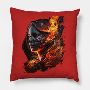 the fire girl Pillow