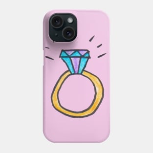 Wedding Ring Engagement Painted in Watercolor Phone Case