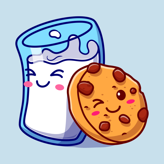 Cute Milk And Cute Cookies Cartoon by Catalyst Labs