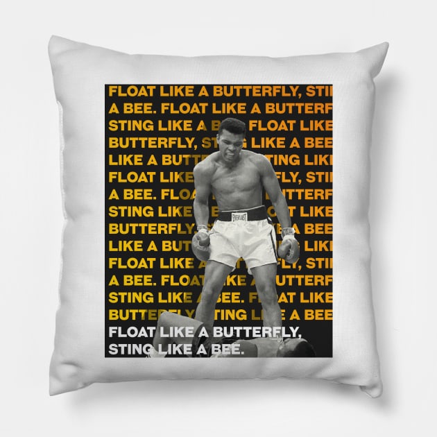 Muhammed Ali | Float like a butterfly, sting like a bee. Pillow by ErdiKara