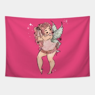 Vintage Cherub Fairy (option without background) Tapestry