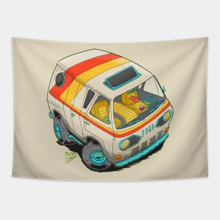 Vintage Customized Transparent Van without Background Tapestry