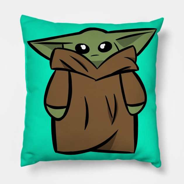 Baby Green Alien Pillow by IOLIGHTV2