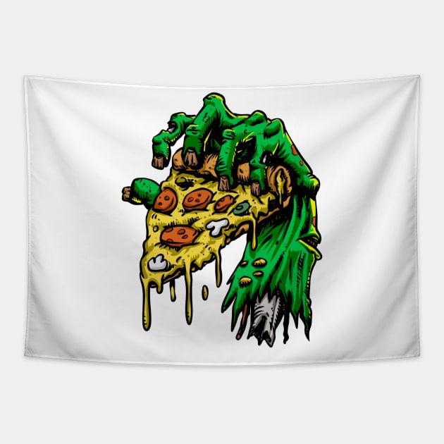 Scary Hand Pizza Tapestry by Mako Design 