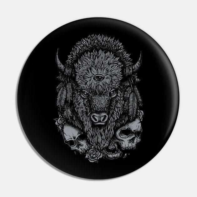 Wild Bison Pin by Deniart