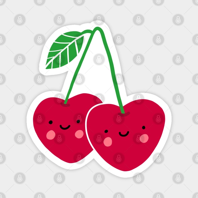 Cute Kawaii Cherries Magnet by designminds1