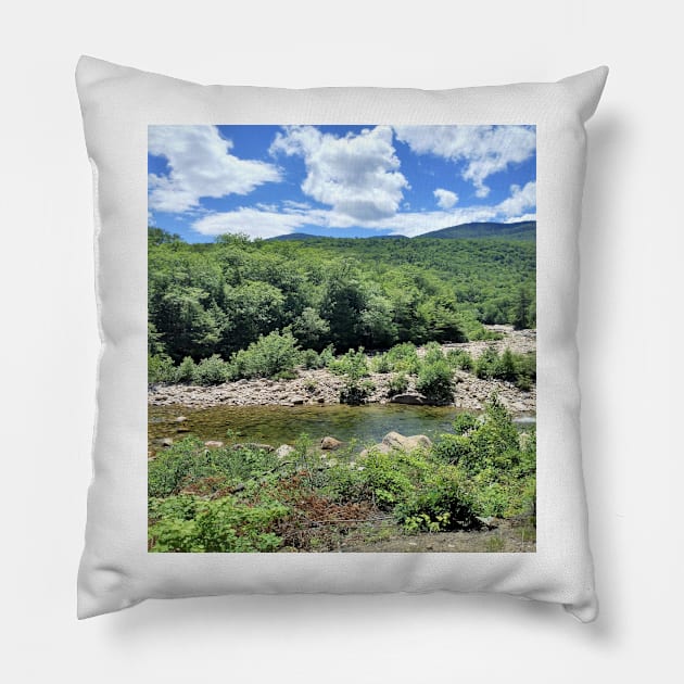 Saco River, White Mountains, New Hampshire, US Pillow by allthumbs