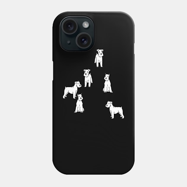 German Dog White Silhouette Art Print  #3 Phone Case by FredGarden8