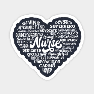 Heart Nurse Word Cloud Magnet