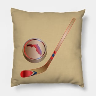 NHL - FL Tan Red Blue Stick and Puck Pillow