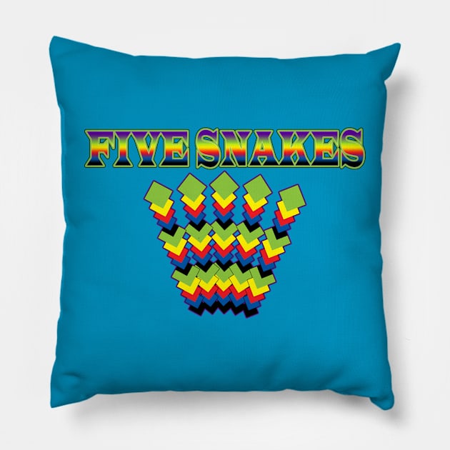 Five Snakes Pillow by momomoma