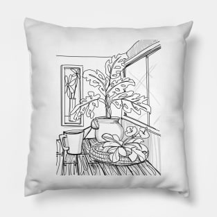 Plants and vases Pillow