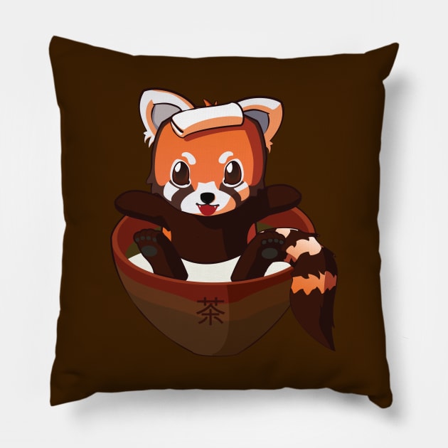 Red Panda Otcha Onsen Pillow by Myanko