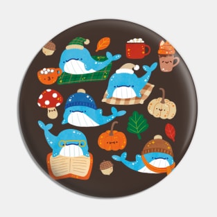 Fall Whales Pin