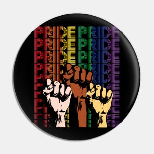 Pride LGBT Strong Hand Gay Rainbow Gift Pin