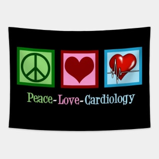 Peace Love Cardiology Tapestry