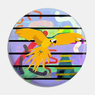 Yellow Parrot Pin