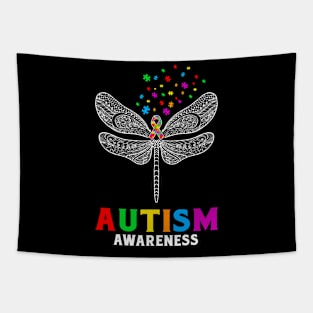 Dragonfly Puzzle Autism Awareness Gift for Birthday, Mother's Day, Thanksgiving, Christmas Tapestry