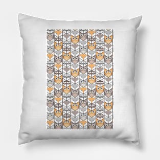 neutral colored woodland critters chevron Pillow