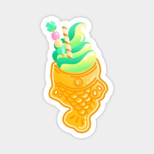 Taiyaki Clover Ice Cream - Japanese Sweets - Kawaii Food Magnet