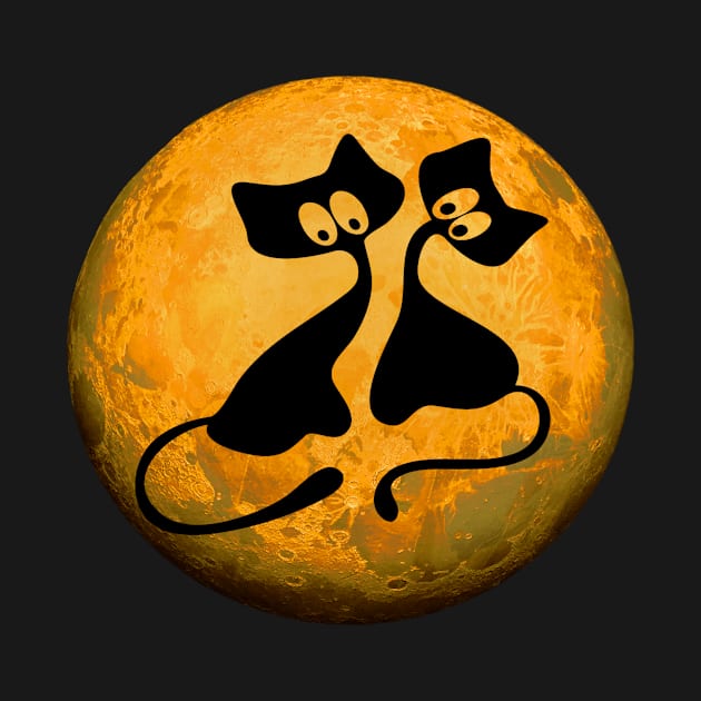 Cats In The Moon by Deanna