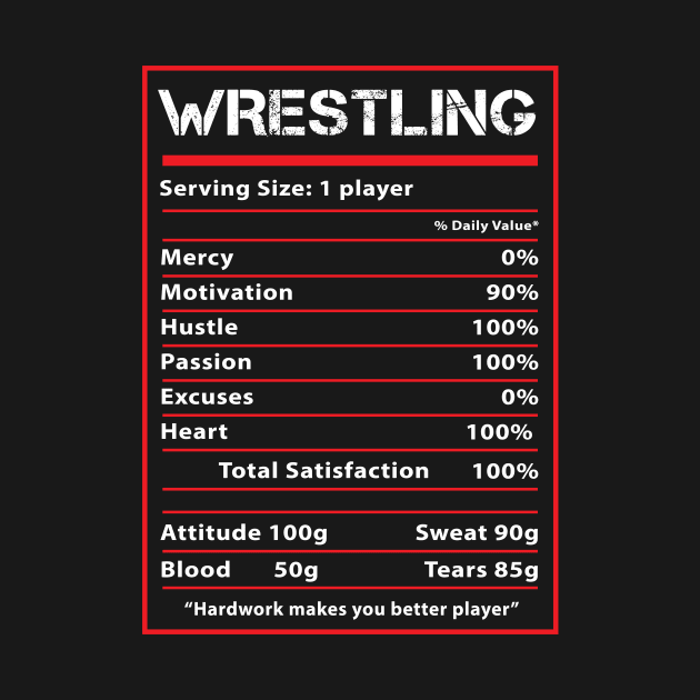 Wrestling Nutrition facts funny - Wrestler or MMA gift by tmuzaa