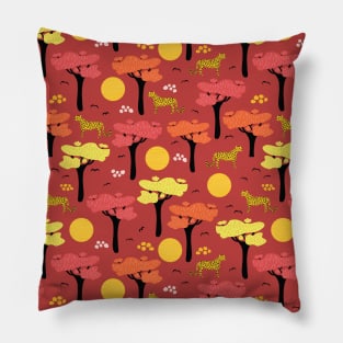 Cheetah Safari Sunset Pillow