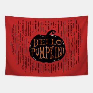 Halloween Hello Pumpkin Tapestry