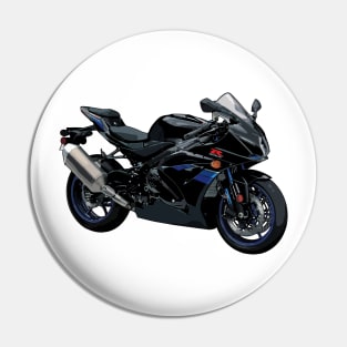 Black GSX R1000 Bike Illustration Pin