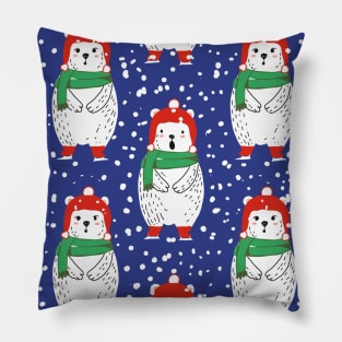 Cute Polar bear in Snow Pillow