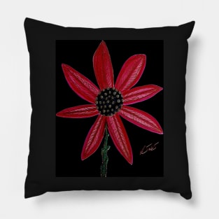 Red Flower by William Solis Pillow